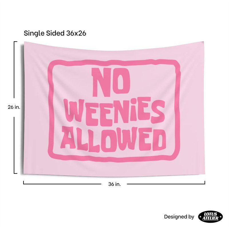 Lofaris No Weenies Allowed Light Pink Girl Wall Tapestry