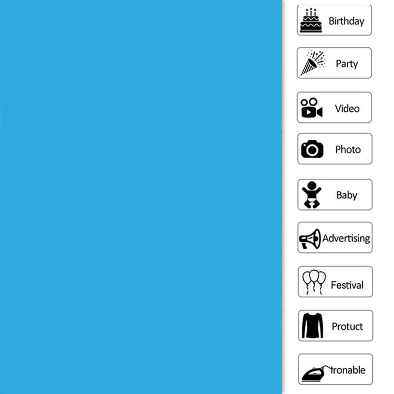 Lofaris Ocean Blue Solid Simple Party Backdrop for Photo