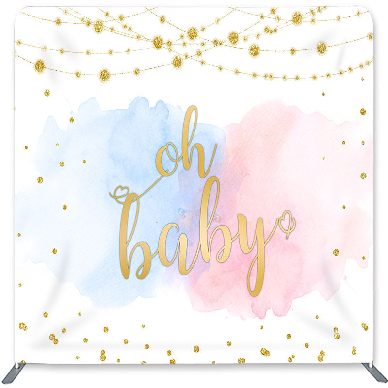 Lofaris Oh Baby Blue And Pink Double-Sided Backdrop for Shower