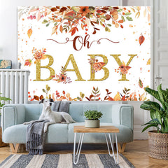 Lofaris Oh Baby Gold Yellow Leaves Autumn Shower Backdrop