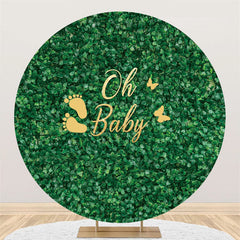 Lofaris Oh Baby Green Grass Round Shower Backdrop For Party