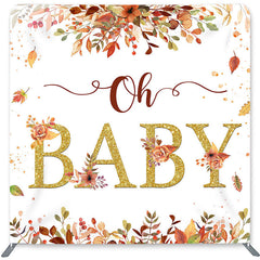 Lofaris Oh Baby Maple Leaves Double-Sided Backdrop for Shower