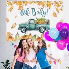 Lofaris Oh Baby!pumpkin truck Baby shower Photoshoot backdrop