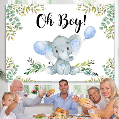 Lofaris Oh Boy Elephant Balloon Gender Baby Shower Backdrop