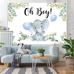 Lofaris Oh Boy Elephant Balloon Gender Baby Shower Backdrop