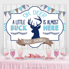 Lofaris Oh Deer A Little Buck Is Almost Here Baby Shower Backdrop