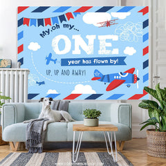 Lofaris Oh My One Years Has Flown By Blue Birthday Backdrop