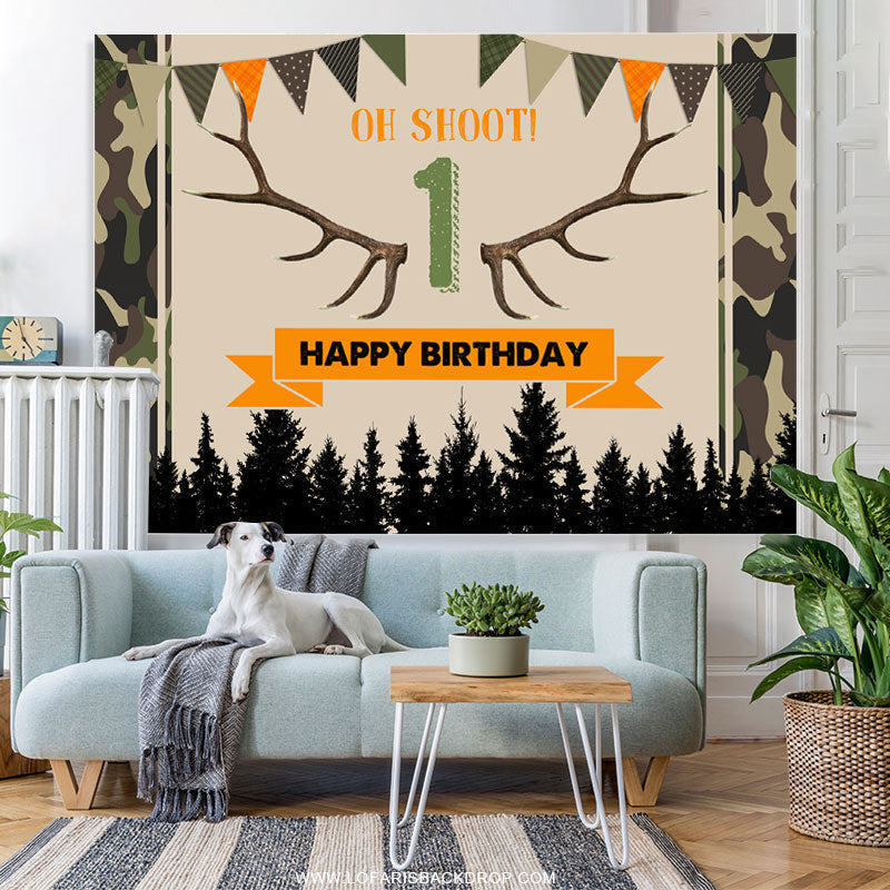 Lofaris Oh Shoot Jungle Forest Happy 1st Birthday Backdrop