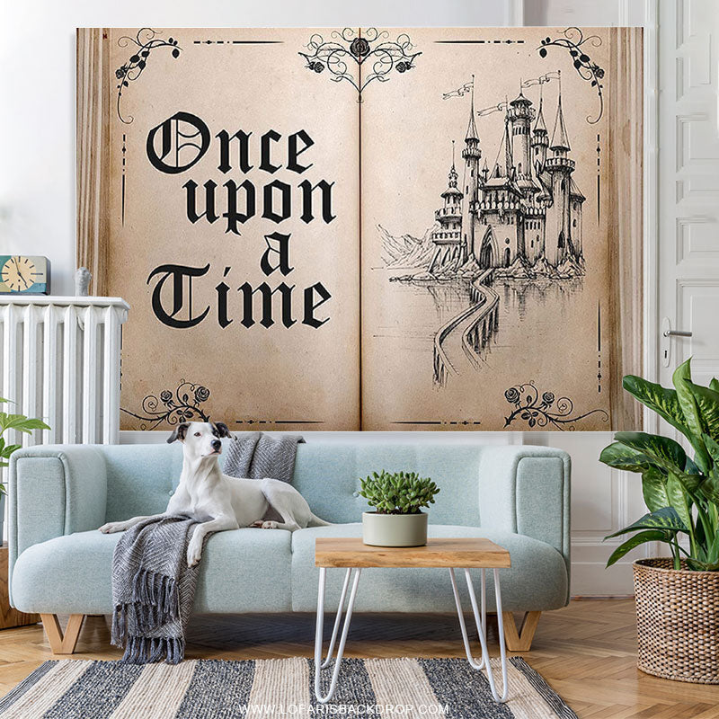 Lofaris Old Opening Book Ancient Castle Birthday Party Backdrop