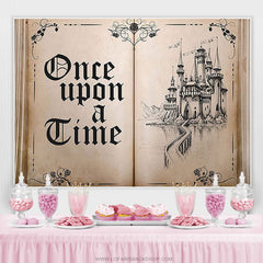 Lofaris Old Opening Book Ancient Castle Birthday Party Backdrop