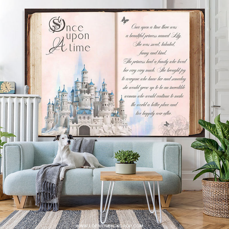 Lofaris Once Upon A Time Castle Storybook Birthday Backdrop