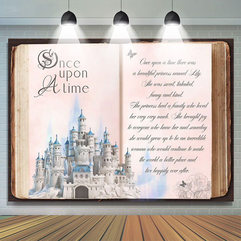 Lofaris Once Upon A Time Castle Storybook Birthday Backdrop