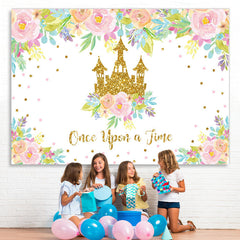 Lofaris Once Upon A Time Floral 1st Princess Birthday Backdrop