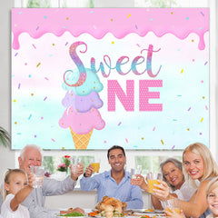 Lofaris One Birthday Summer Little Girls Photoshoot Backdrop