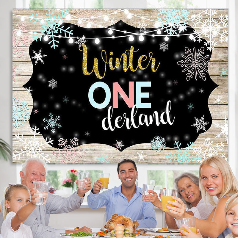 Lofaris One-derland Winter Snowflake Board Photoshoot Backdrop