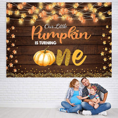 Lofaris One Little Pumpkin Is Turning Photo Backdrop for Baby Shower