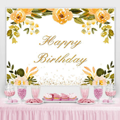 Lofaris Orange Floral and Diamonds Happy Biryhday Backdrop