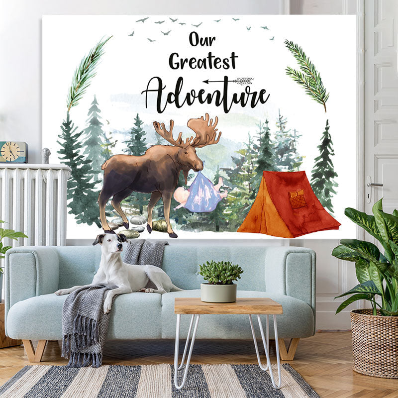 Lofaris Our Greatest Adventure Elk and Forest Backdrop for Baby