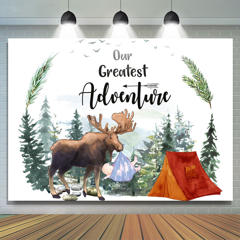 Lofaris Our Greatest Adventure Elk and Forest Backdrop for Baby