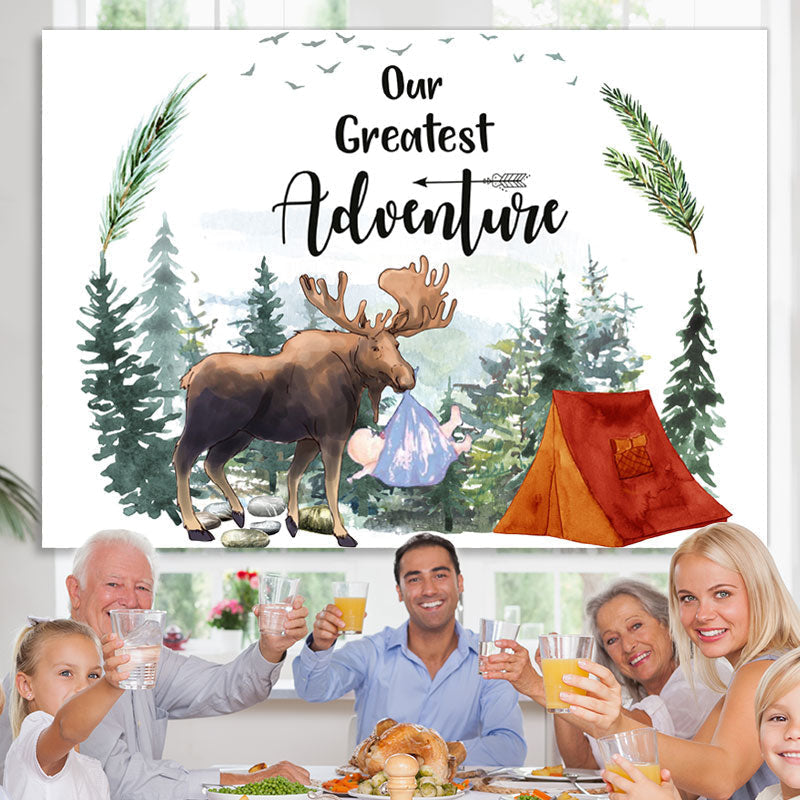 Lofaris Our Greatest Adventure Elk and Forest Backdrop for Baby