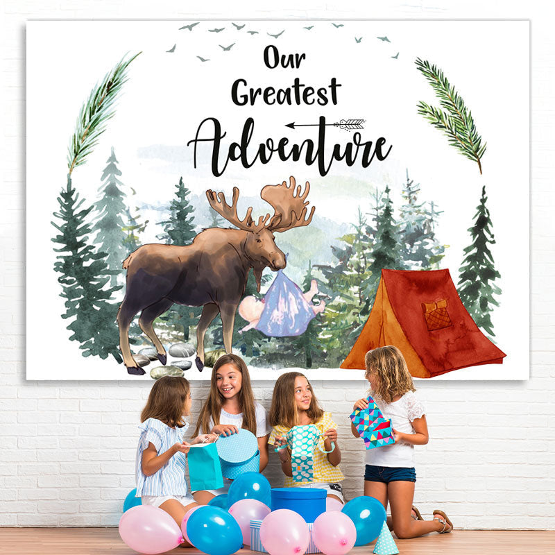 Lofaris Our Greatest Adventure Elk and Forest Backdrop for Baby