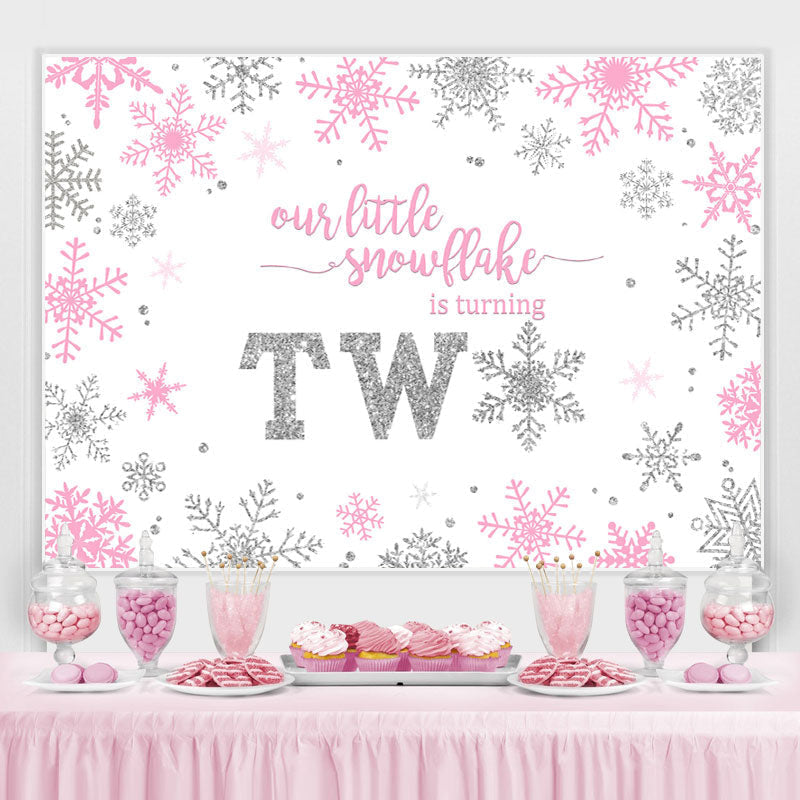 Lofaris Our Litter Snowflake Is Turning Two Winter Backdrop