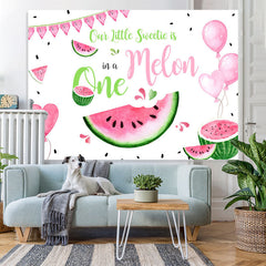 Lofaris Our Litter Sweetie Is Onemelon 1st Birthday Backdrop for Girl