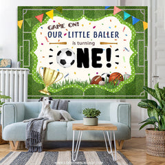 Lofaris Our Little Baller Is Turning One Birthday Backdrop