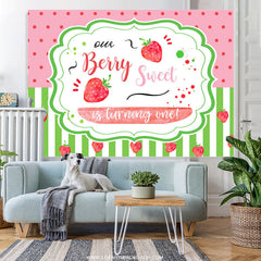 Lofaris Our Little Berry Sweet Is Turning One Birthday Backdrop