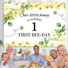 Lofaris Our Little Honey Is Turning 1st Birthday Party Backdrop