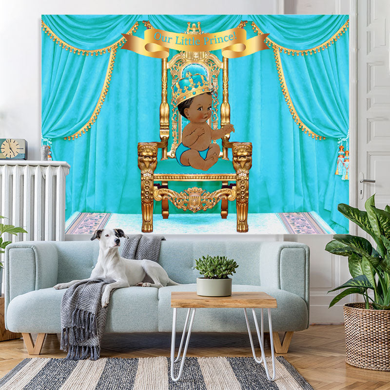 Lofaris Our Little Prince Bule Gorgeous Baby Shower Backdrop
