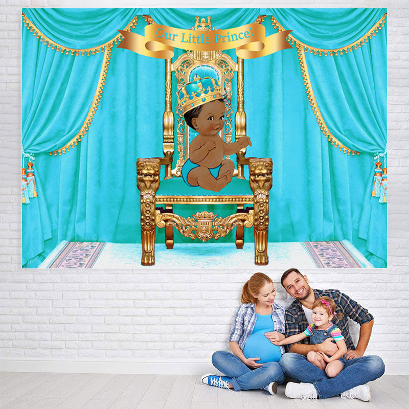Lofaris Our Little Prince Bule Gorgeous Baby Shower Backdrop
