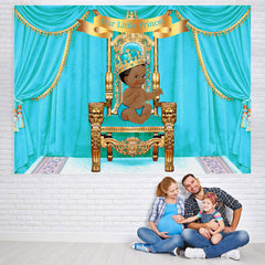 Lofaris Our Little Prince Bule Gorgeous Baby Shower Backdrop