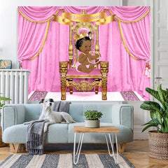 Lofaris Our Little Princess Pink and Gold Baby Shower Backdorop