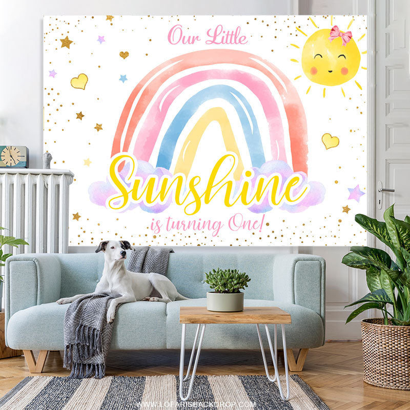 Lofaris Our Little Sunshine First Birthday Backdrop For Girl
