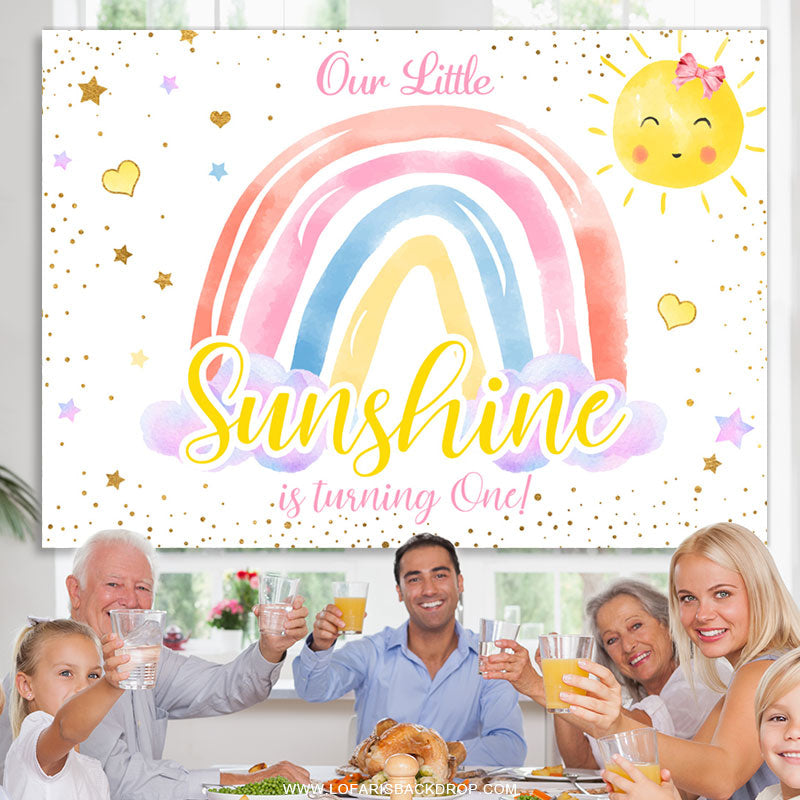 Lofaris Our Little Sunshine First Birthday Backdrop For Girl