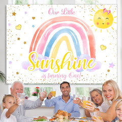 Lofaris Our Little Sunshine First Birthday Backdrop For Girl