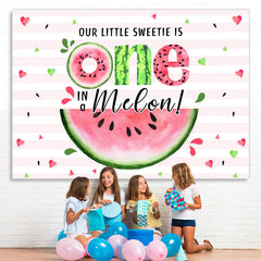 Lofaris Our Little Sweetie Is One In A Melon Birthday Backdrop
