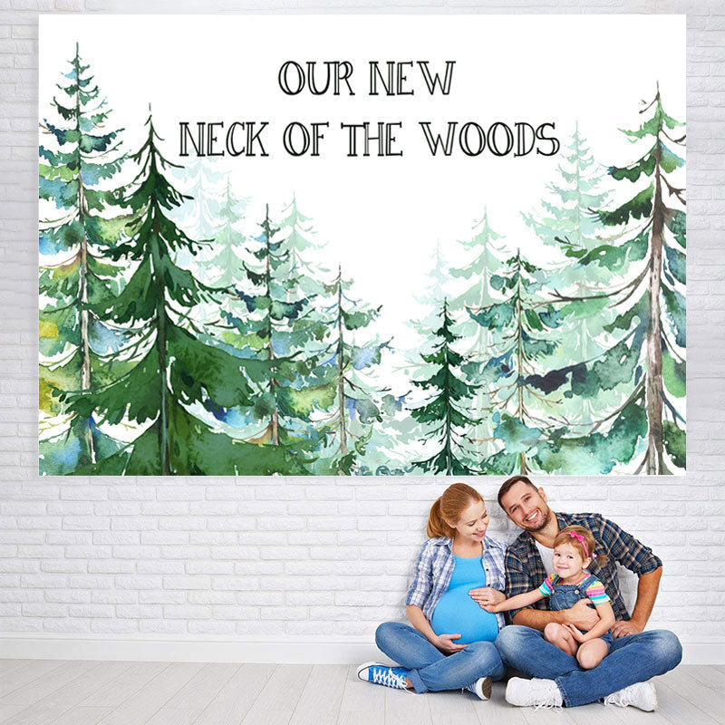 Lofaris Our New Neck Of The Wood Baby Shower Backdrop For Boy