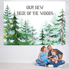 Lofaris Our New Neck Of The Wood Baby Shower Backdrop For Boy