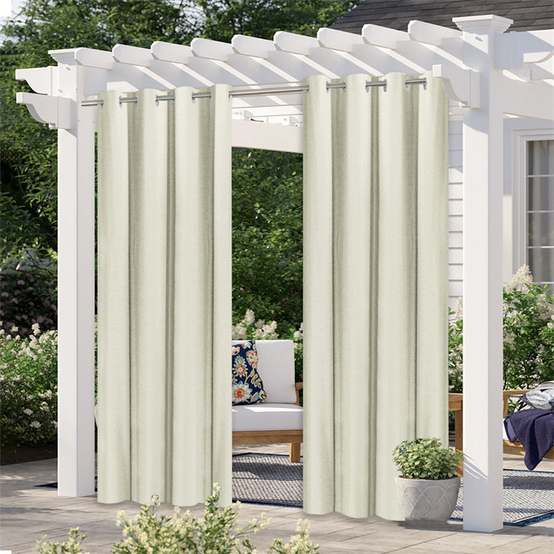 Lofaris Outdoor Beige Waterproof Grommet Top Curtains for Front Porch