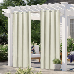 Lofaris Outdoor Beige Waterproof Grommet Top Curtains for Front Porch