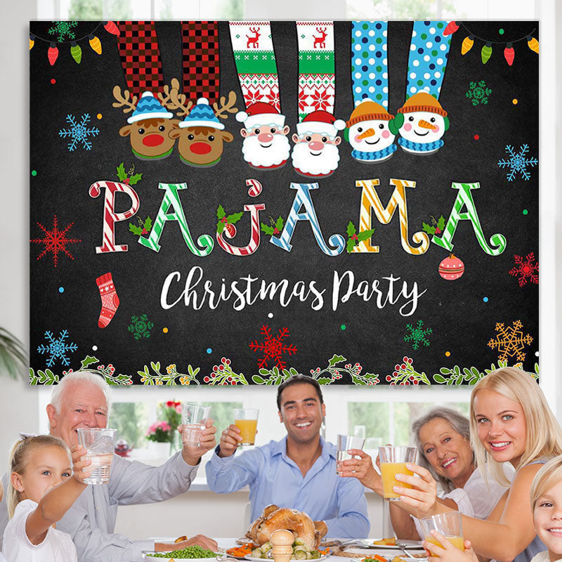 Lofaris PAJAMA Cartoon Christmas socks Party Backdrop