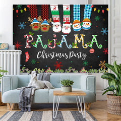Lofaris PAJAMA Cartoon Christmas socks Party Backdrop
