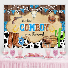 Lofaris Pasture Cowboy Bunting Goat Baby Shower Backdrop