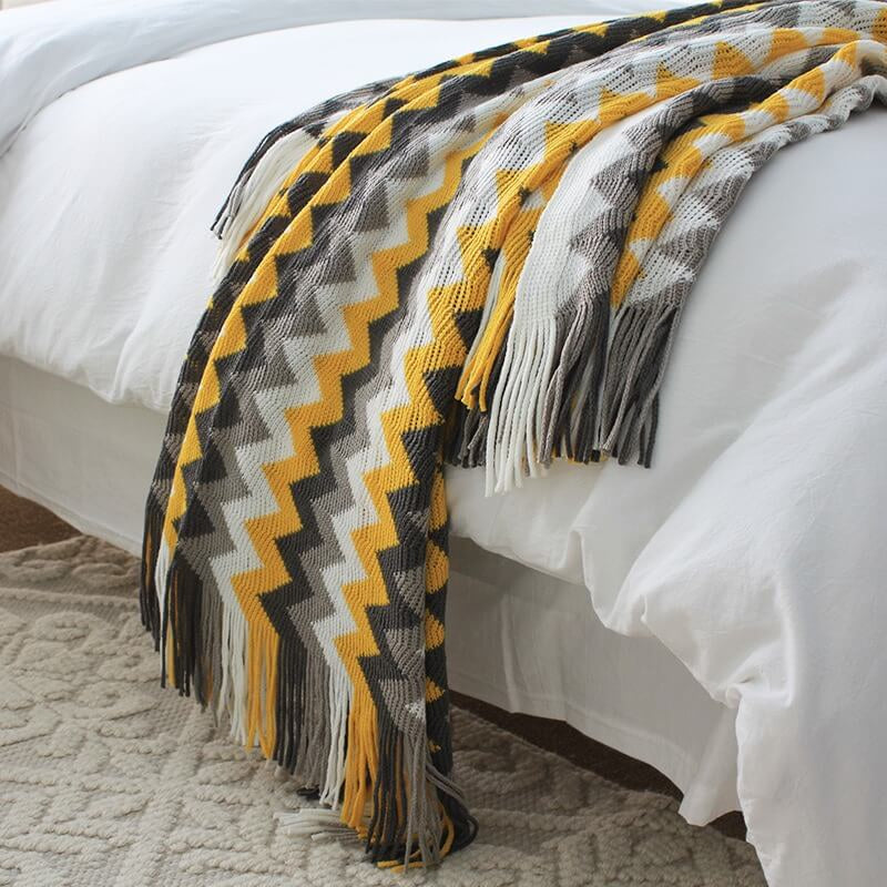 Lofaris Pattern Throw Blanket Warm Decorative Knit for Chair