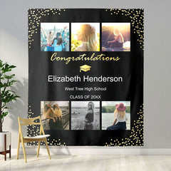 Lofaris Personalized College Graduation Backdrop Banner with Photos