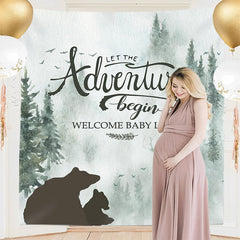 Lofaris Personalized Adventure Forest Baby Shower Backdrop