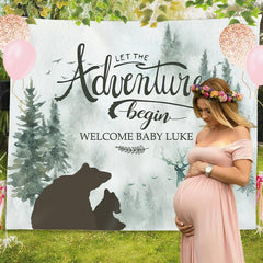 Lofaris Personalized Adventure Forest Baby Shower Backdrop