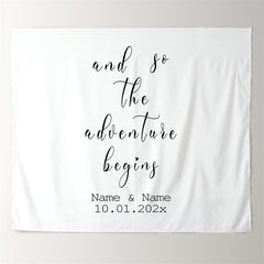 Lofaris Personalized And So the Dventure Begins Wedding Backdrop